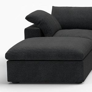 HomeRoots 120" White Linen Blend Modular Sofa Set with Ottoman – Stylish, Versatile Comfort for Your Living Room! 714562