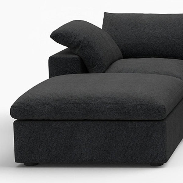 HomeRoots 120" White Linen Blend Modular Sofa Set with Ottoman – Stylish, Versatile Comfort for Your Living Room! 714562