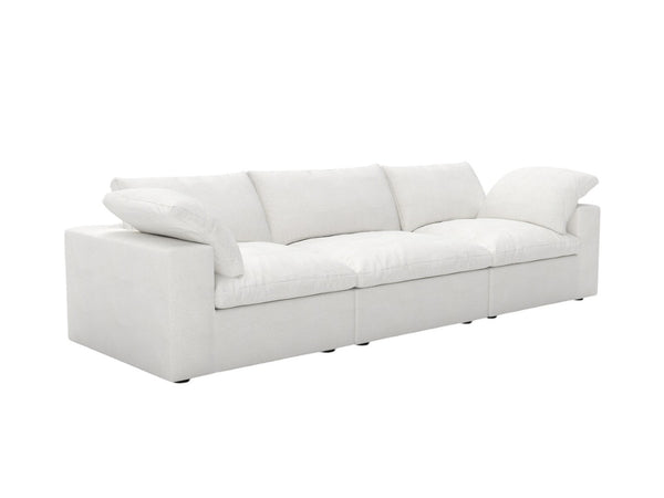 HomeRoots 80" White Linen Blend Modular Sofa – Stylish Comfort, Versatile Design & Easy Assembly for Modern Living 714567