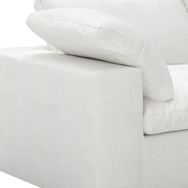 HomeRoots 80" White Linen Blend Modular Sofa – Stylish Comfort, Versatile Design & Easy Assembly for Modern Living 714567