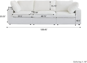 HomeRoots 80" White Linen Blend Modular Sofa – Stylish Comfort, Versatile Design & Easy Assembly for Modern Living 714567
