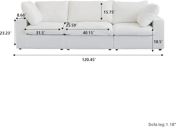 HomeRoots 80" White Linen Blend Modular Sofa – Stylish Comfort, Versatile Design & Easy Assembly for Modern Living 714567
