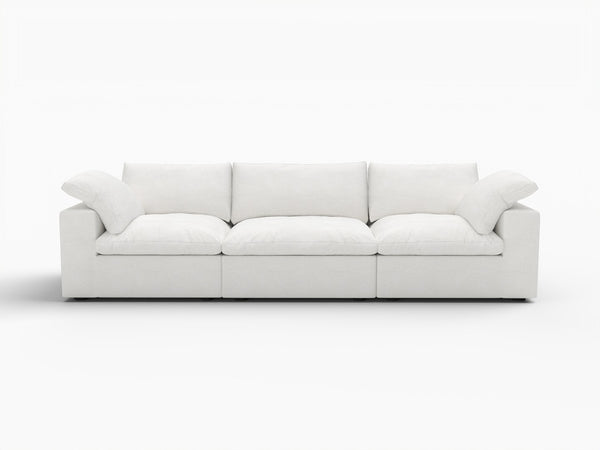 HomeRoots 80" White Linen Blend Modular Sofa – Stylish Comfort, Versatile Design & Easy Assembly for Modern Living 714567