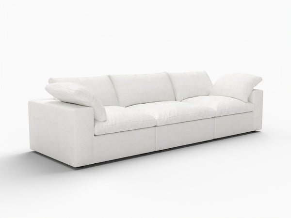 HomeRoots 80" White Linen Blend Modular Sofa – Stylish Comfort, Versatile Design & Easy Assembly for Modern Living 714567
