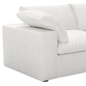 HomeRoots 80" White Linen Blend Modular Sofa – Stylish Comfort, Versatile Design & Easy Assembly for Modern Living 714567
