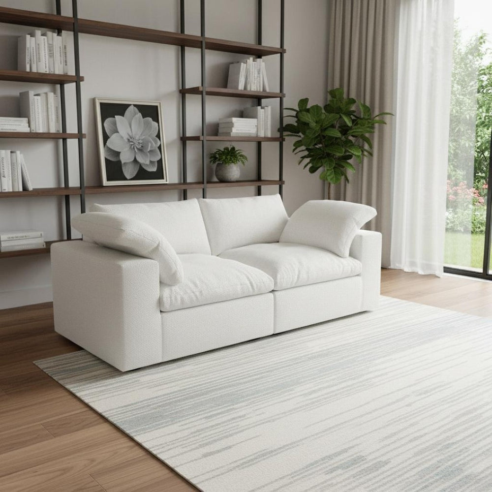 HomeRoots 160" Light Gray Linen-Blend Modular Sofa Set with Storage Ottoman – Stylish, Versatile Comfort for Any Room 714568