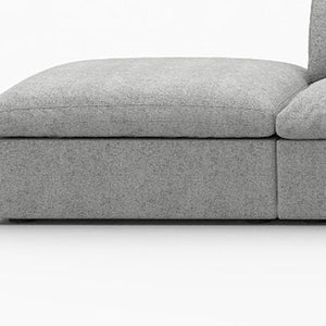 HomeRoots 160" Light Gray Linen Blend Modular Sofa with Ottoman & Storage - Stylish Comfort for Large Spaces 714569