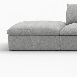 HomeRoots 160" Light Gray Linen Blend Modular Sofa with Ottoman & Storage - Stylish Comfort for Large Spaces 714569