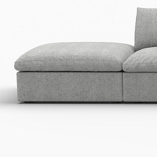 HomeRoots 160" Light Gray Linen Blend Modular Sofa with Ottoman & Storage - Stylish Comfort for Large Spaces 714569