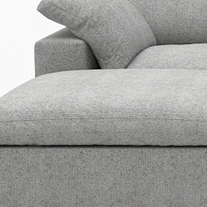 HomeRoots 160" Light Gray Linen Blend Modular Sofa: Versatile Comfort & Style for Modern Living Spaces! 714570
