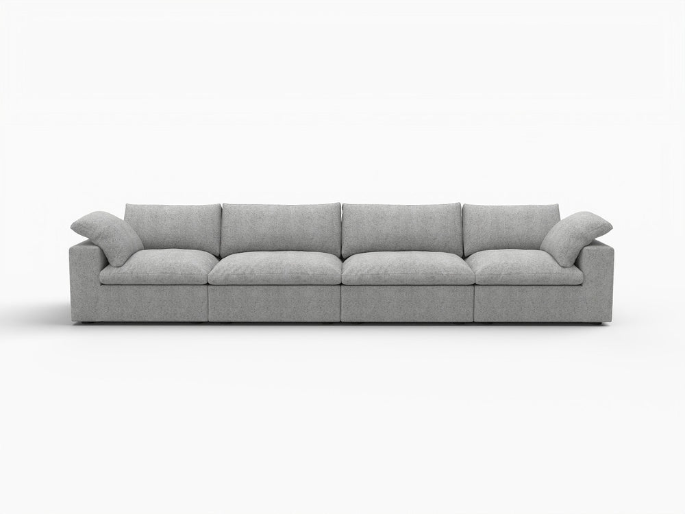 HomeRoots 120" Light Gray Linen Blend Modular Sofa - Versatile, Stylish Seating for Modern Living Rooms 714571