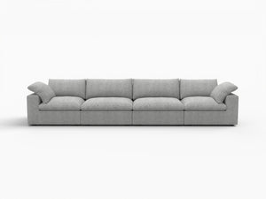 HomeRoots 120" Light Gray Linen Blend Modular Sofa - Versatile, Stylish Seating for Modern Living Rooms 714571