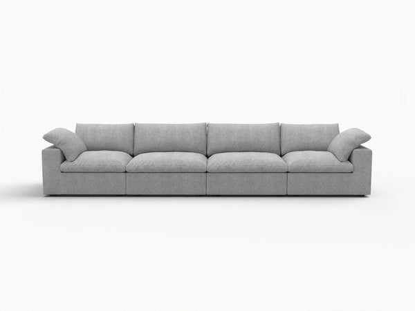 HomeRoots 120" Light Gray Linen Blend Modular Sofa - Versatile, Stylish Seating for Modern Living Rooms 714571