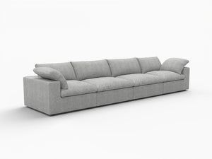 HomeRoots 120" Light Gray Linen Blend Modular Sofa - Versatile, Stylish Seating for Modern Living Rooms 714571