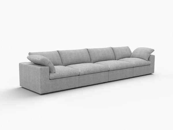 HomeRoots 120" Light Gray Linen Blend Modular Sofa - Versatile, Stylish Seating for Modern Living Rooms 714571
