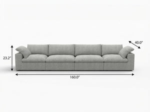 HomeRoots 120" Light Gray Linen Blend Modular Sofa - Versatile, Stylish Seating for Modern Living Rooms 714571
