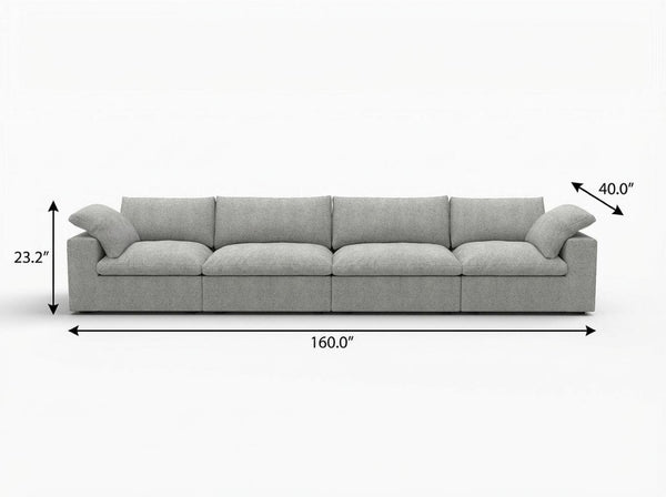 HomeRoots 120" Light Gray Linen Blend Modular Sofa - Versatile, Stylish Seating for Modern Living Rooms 714571