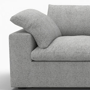 HomeRoots 80" Light Gray Linen Blend Modular Wood Sofa – Modern Comfort, Removable Cushions, Stylish Design! 714572