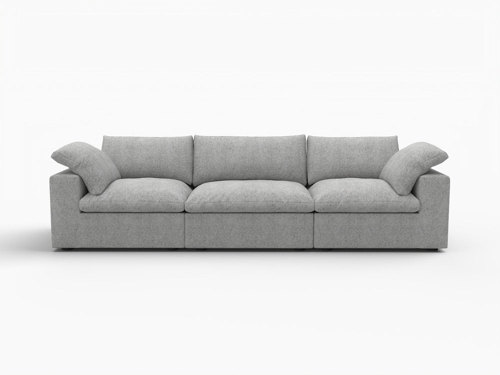 HomeRoots 80" Light Gray Linen Blend Modular Wood Sofa – Modern Comfort, Removable Cushions, Stylish Design! 714572
