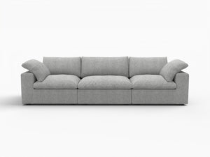 HomeRoots 80" Light Gray Linen Blend Modular Wood Sofa – Modern Comfort, Removable Cushions, Stylish Design! 714572