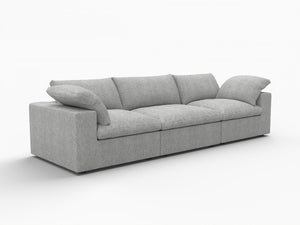 HomeRoots 80" Light Gray Linen Blend Modular Wood Sofa – Modern Comfort, Removable Cushions, Stylish Design! 714572