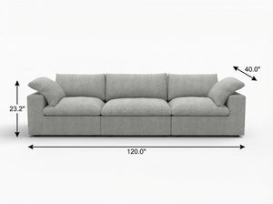 HomeRoots 80" Light Gray Linen Blend Modular Wood Sofa – Modern Comfort, Removable Cushions, Stylish Design! 714572