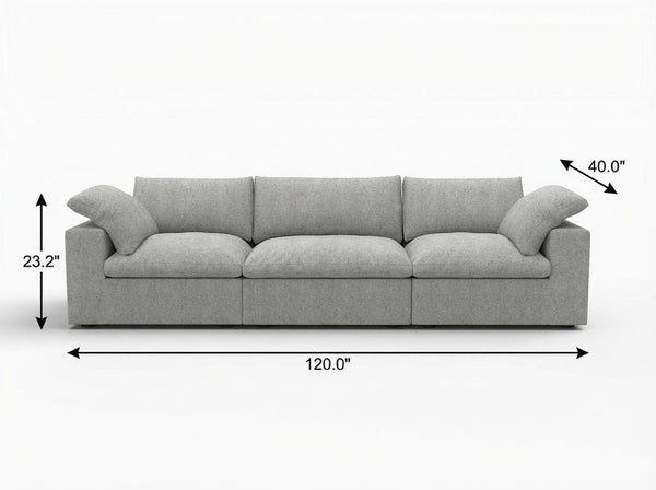 HomeRoots 80" Light Gray Linen Blend Modular Wood Sofa – Modern Comfort, Removable Cushions, Stylish Design! 714572