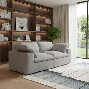 HomeRoots 120" Khaki Linen-Blend Modular Sofa with Storage Ottoman – Stylish, Versatile, and Comfortable Design! 714573