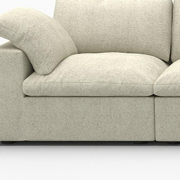 HomeRoots 160" Khaki Linen-Blend Modular Sofa - Stylish, Customizable Seating with Removable Cushions & Ottoman 714574