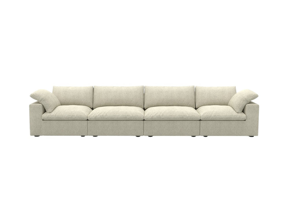 HomeRoots 120" Modern Khaki Linen Blend Modular Sofa - Customizable Comfort for Large Living Spaces and Style 714575