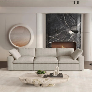 HomeRoots 80" Khaki Linen Blend Modular Sofa - Stylish, Comfortable Seating with Flexible Configurations & Durability 714576