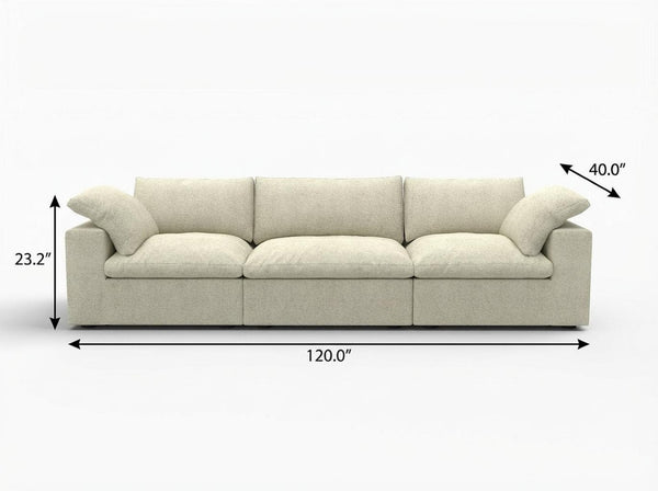 HomeRoots 80" Khaki Linen Blend Modular Sofa - Stylish, Comfortable Seating with Flexible Configurations & Durability 714576