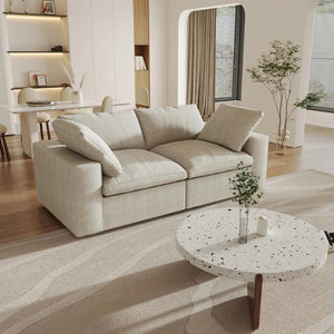 HomeRoots 160" Black Linen Blend Modular Sofa Set with Ottoman, Storage & Comfort for Modern Living Spaces 714577