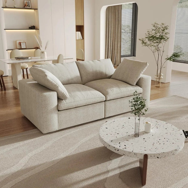 HomeRoots 160" Black Linen Blend Modular Sofa Set with Ottoman, Storage & Comfort for Modern Living Spaces 714577