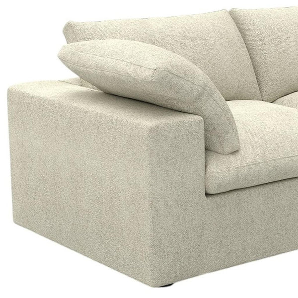 HomeRoots 160" Black Linen Blend Modular Sofa Set with Ottoman, Storage & Comfort for Modern Living Spaces 714577