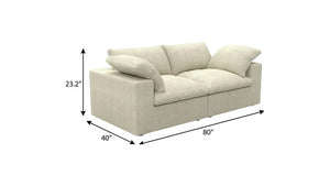 HomeRoots 160" Black Linen Blend Modular Sofa Set with Ottoman, Storage & Comfort for Modern Living Spaces 714577