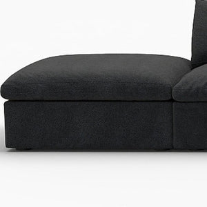 HomeRoots 120" Modern Black Linen Blend Modular Sofa Set with Storage Ottoman for Stylish Living Spaces 714578