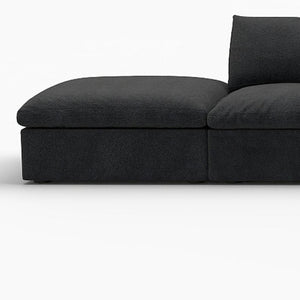 HomeRoots 120" Modern Black Linen Blend Modular Sofa Set with Storage Ottoman for Stylish Living Spaces 714578