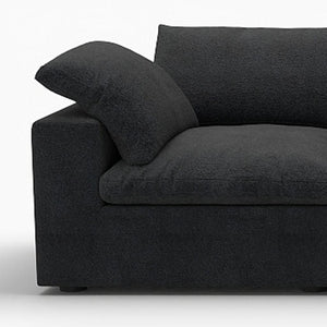 HomeRoots 120" Black Linen Blend Modular Sofa - Stylish Comfort, Flexible Design & Contemporary Elegance 714581