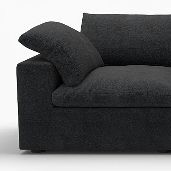 HomeRoots 120" Black Linen Blend Modular Sofa - Stylish Comfort, Flexible Design & Contemporary Elegance 714581