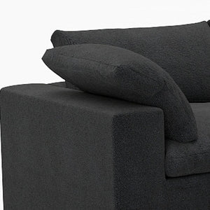 HomeRoots 120" Black Linen Blend Modular Sofa - Stylish Comfort, Flexible Design & Contemporary Elegance 714581