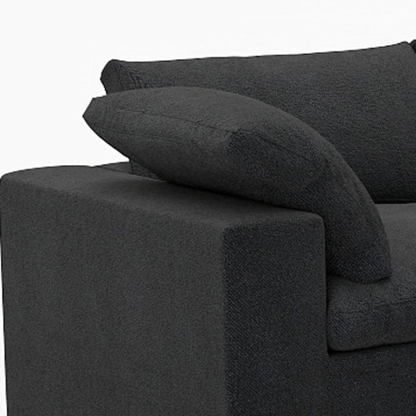 HomeRoots 120" Black Linen Blend Modular Sofa - Stylish Comfort, Flexible Design & Contemporary Elegance 714581
