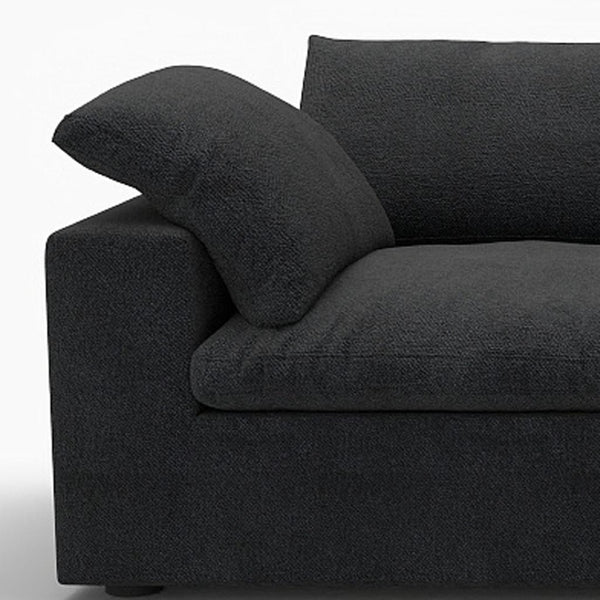 HomeRoots 80" Black Linen Blend Modular Sofa - Stylish, Configurable Comfort for Modern Living Rooms & Spaces 714582