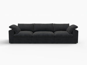 HomeRoots 80" Black Linen Blend Modular Sofa - Stylish, Configurable Comfort for Modern Living Rooms & Spaces 714582