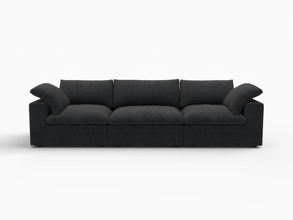 HomeRoots 80" Black Linen Blend Modular Sofa - Stylish, Configurable Comfort for Modern Living Rooms & Spaces 714582