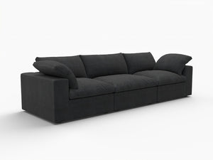 HomeRoots 80" Black Linen Blend Modular Sofa - Stylish, Configurable Comfort for Modern Living Rooms & Spaces 714582