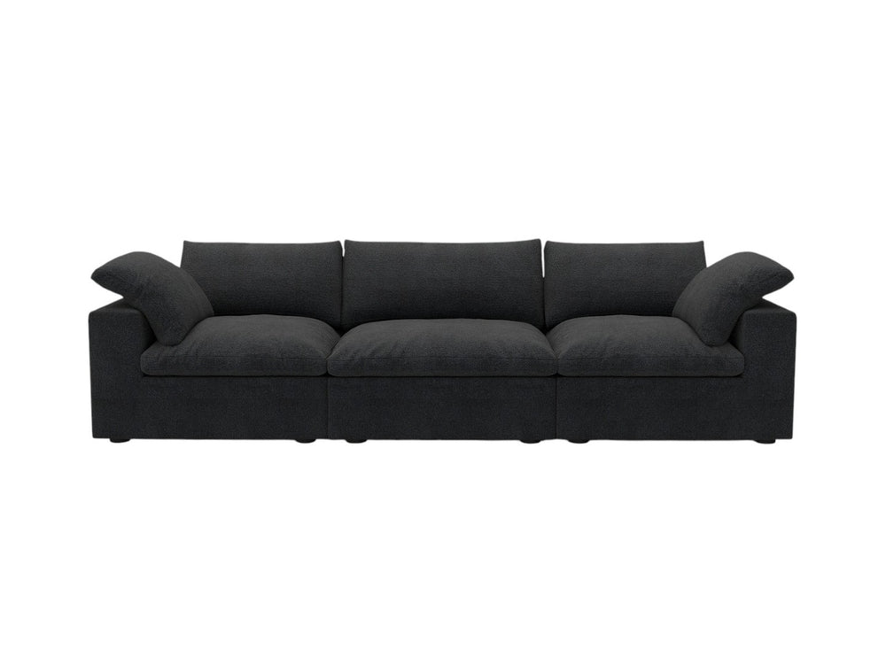 HomeRoots 80" Black Linen Blend Modular Sofa - Stylish, Configurable Comfort for Modern Living Rooms & Spaces 714582