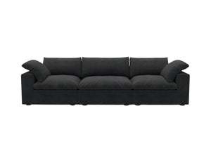 HomeRoots 80" Black Linen Blend Modular Sofa - Stylish, Configurable Comfort for Modern Living Rooms & Spaces 714582