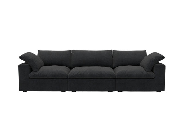 HomeRoots 80" Black Linen Blend Modular Sofa - Stylish, Configurable Comfort for Modern Living Rooms & Spaces 714582