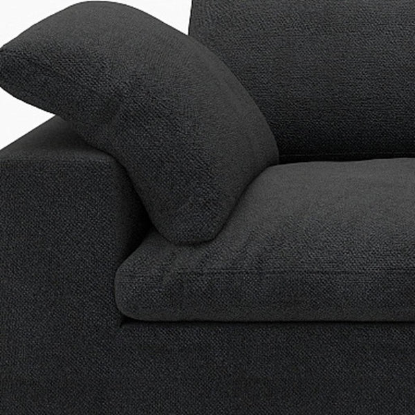 HomeRoots 120" Black Linen Blend Modular Sofa Set with Ottoman & Storage – Stylish Comfort for Modern Living 714583